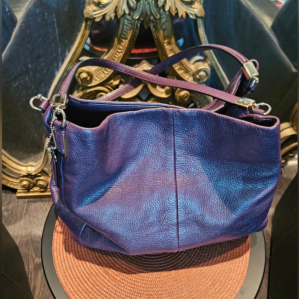 CoachMadison Phoebe Leather Tote Purple